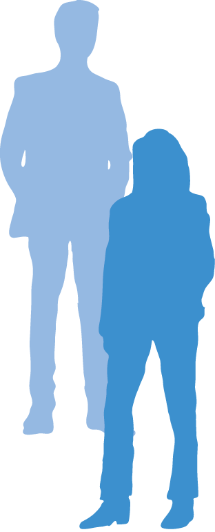 Silhouettes of two people