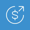 blue money sign arrow